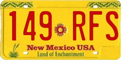 NM license plate 149RFS
