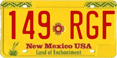 NM license plate 149RGF