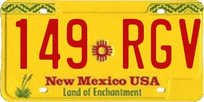 NM license plate 149RGV