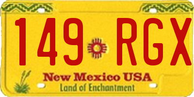 NM license plate 149RGX