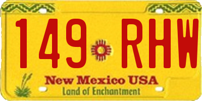 NM license plate 149RHW