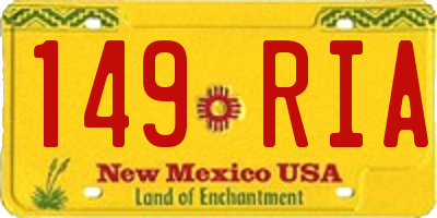 NM license plate 149RIA