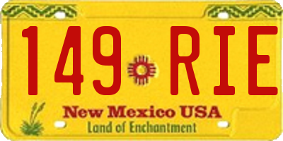 NM license plate 149RIE