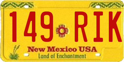 NM license plate 149RIK
