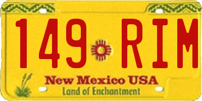 NM license plate 149RIM