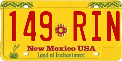 NM license plate 149RIN