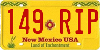 NM license plate 149RIP