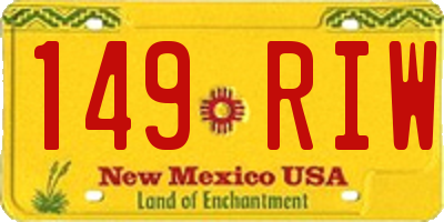 NM license plate 149RIW