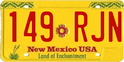 NM license plate 149RJN