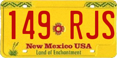 NM license plate 149RJS