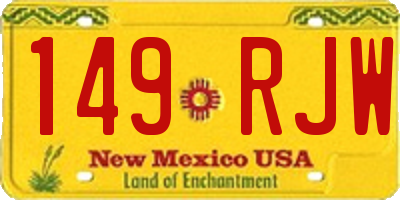 NM license plate 149RJW