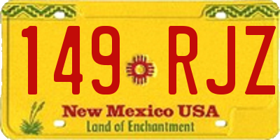 NM license plate 149RJZ