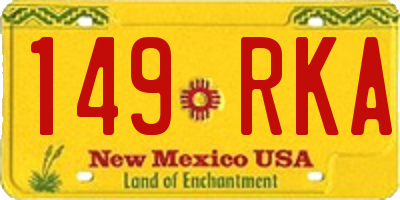 NM license plate 149RKA