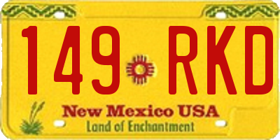 NM license plate 149RKD