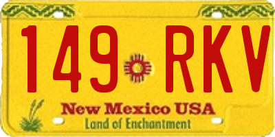 NM license plate 149RKV