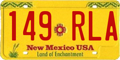NM license plate 149RLA