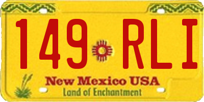NM license plate 149RLI