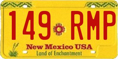 NM license plate 149RMP