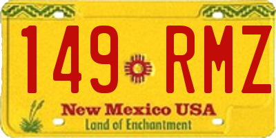 NM license plate 149RMZ