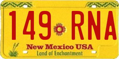 NM license plate 149RNA