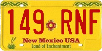 NM license plate 149RNF