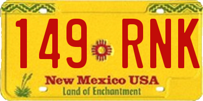 NM license plate 149RNK