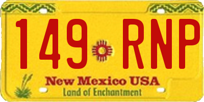 NM license plate 149RNP