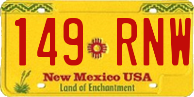 NM license plate 149RNW