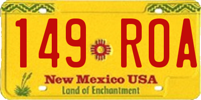 NM license plate 149ROA