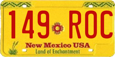 NM license plate 149ROC