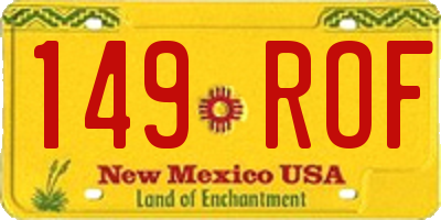 NM license plate 149ROF
