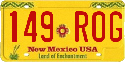NM license plate 149ROG