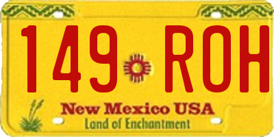 NM license plate 149ROH