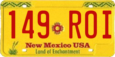 NM license plate 149ROI
