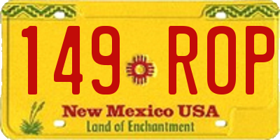 NM license plate 149ROP