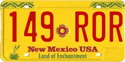 NM license plate 149ROR