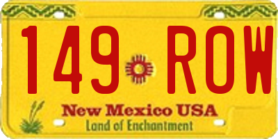 NM license plate 149ROW
