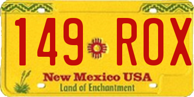 NM license plate 149ROX