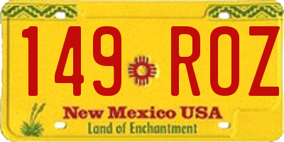 NM license plate 149ROZ