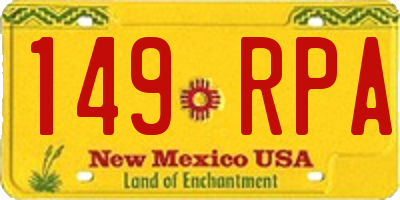 NM license plate 149RPA