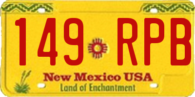 NM license plate 149RPB