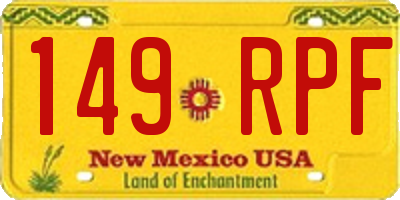 NM license plate 149RPF
