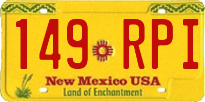 NM license plate 149RPI
