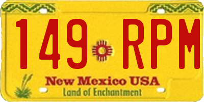 NM license plate 149RPM