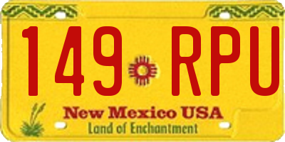 NM license plate 149RPU