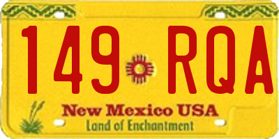 NM license plate 149RQA