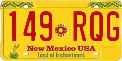NM license plate 149RQG