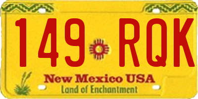 NM license plate 149RQK