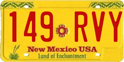 NM license plate 149RVY