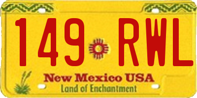 NM license plate 149RWL